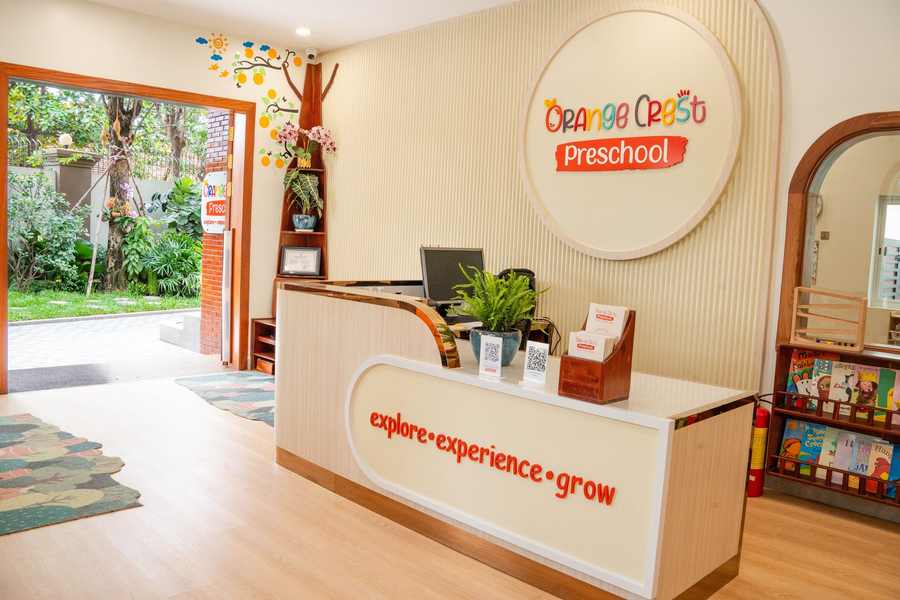 The reception desk inside Orange Crest Preschool