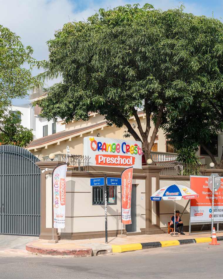 The street frontage of Orange Crest Preschool in Toul Kork, Phnom Penh