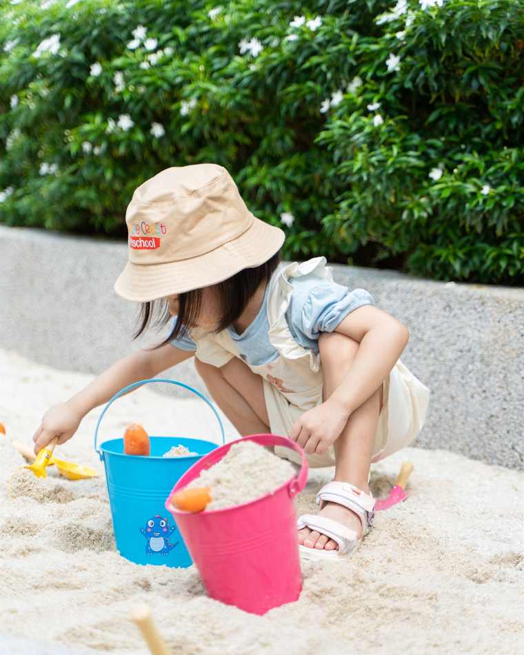 A child at work in the Bunny Class at Orange Crest Preschool in Toul Kork
