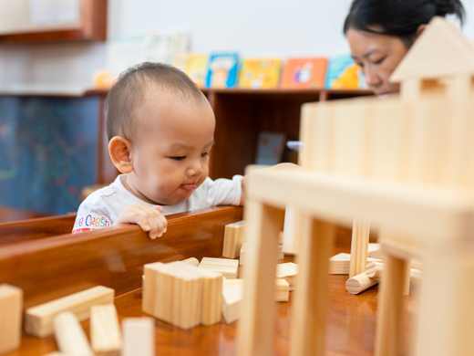 A child at work in the Bunny Class at Orange Crest Preschool